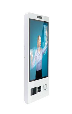 LVDS 21.5 Inch Self Service Payment Kiosk 350nits bulit-in camera face recognition NFC RFID card reader